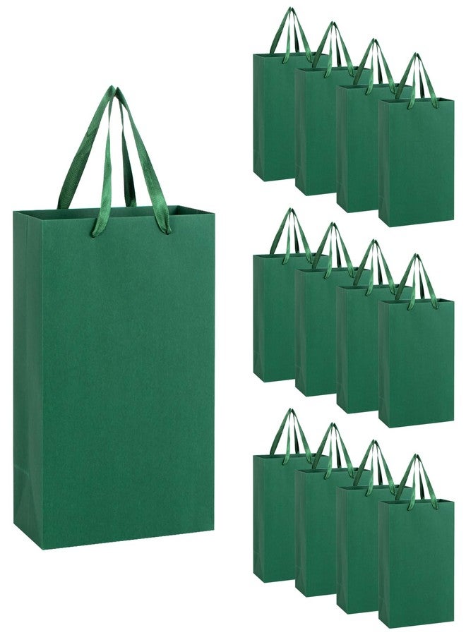 driew Large Dark Green Gift Bags, 12 Pack Extra Large Deep Green Gift Bag Ribbon Handles Heavy Duty Paper Gift Bags 10x5x13 inches Party Bags for Shopping, Pakcing,Retail - Image 1